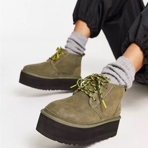 Ugg Neumel heritage platform boots in Olive